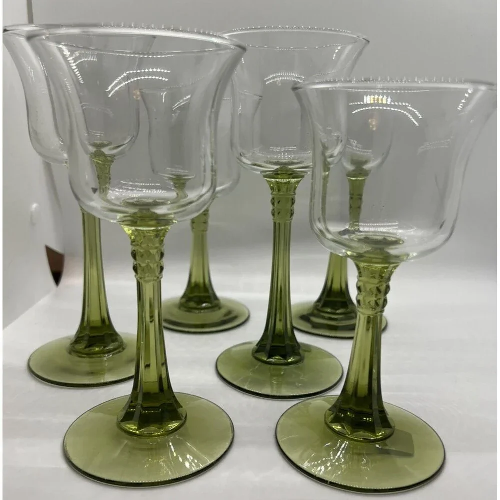 3 candle holders green clear glass tall table Partylite made in usa spring